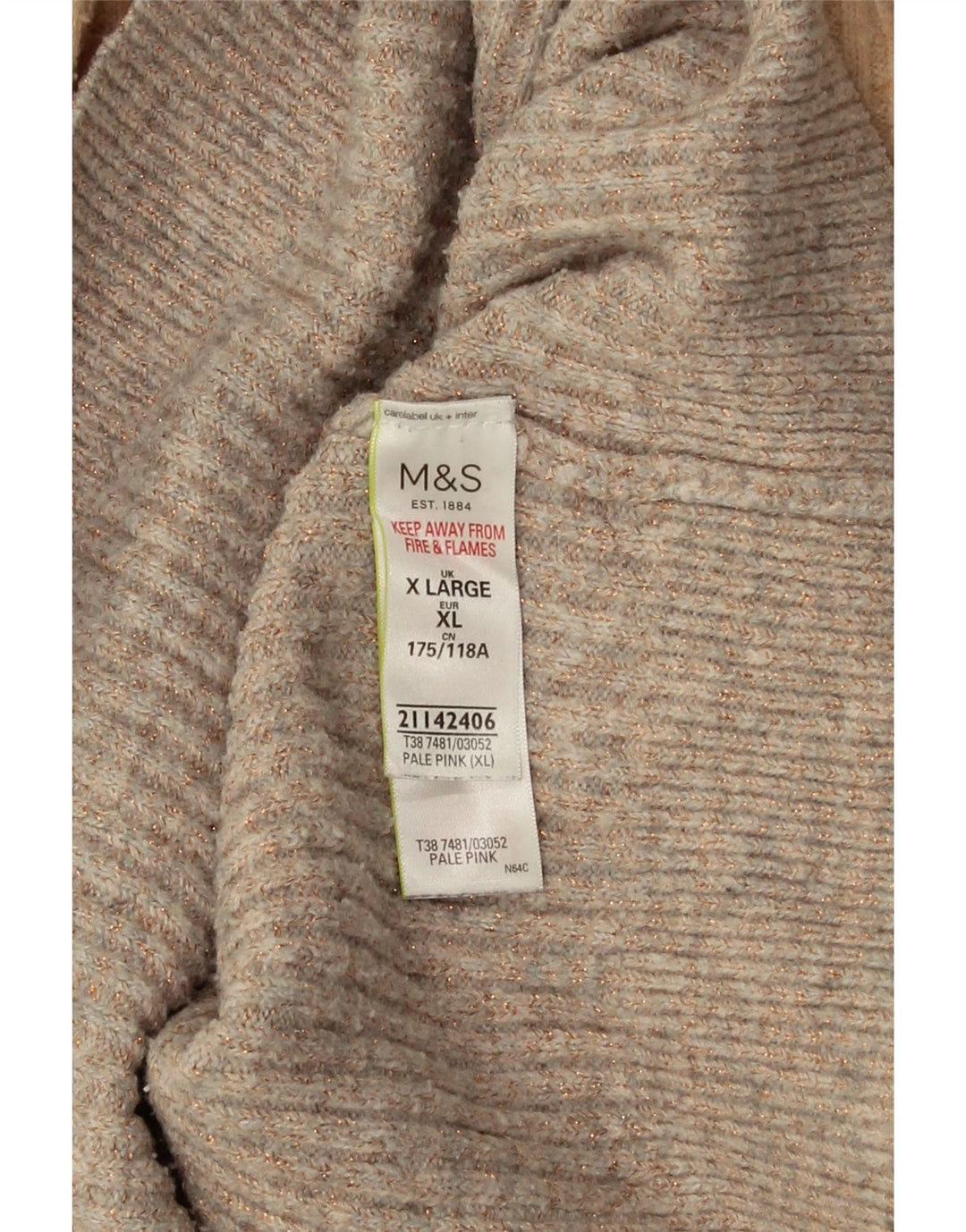 Marks & Spencer Womens Turtle Neck Jumper Sweater UK 18 XL Beige