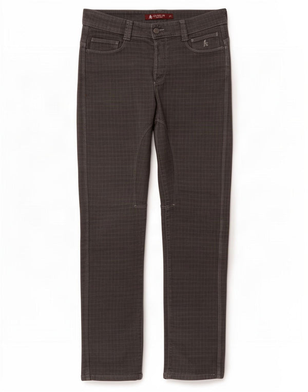 Pantaloni casual dritti da uomo SIVIGLIA W31 L32 in cotone a quadri grigi