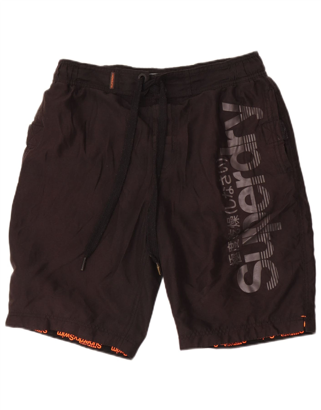 Superdry Mens Graphic Swimming Shorts Medium  Black Polyester