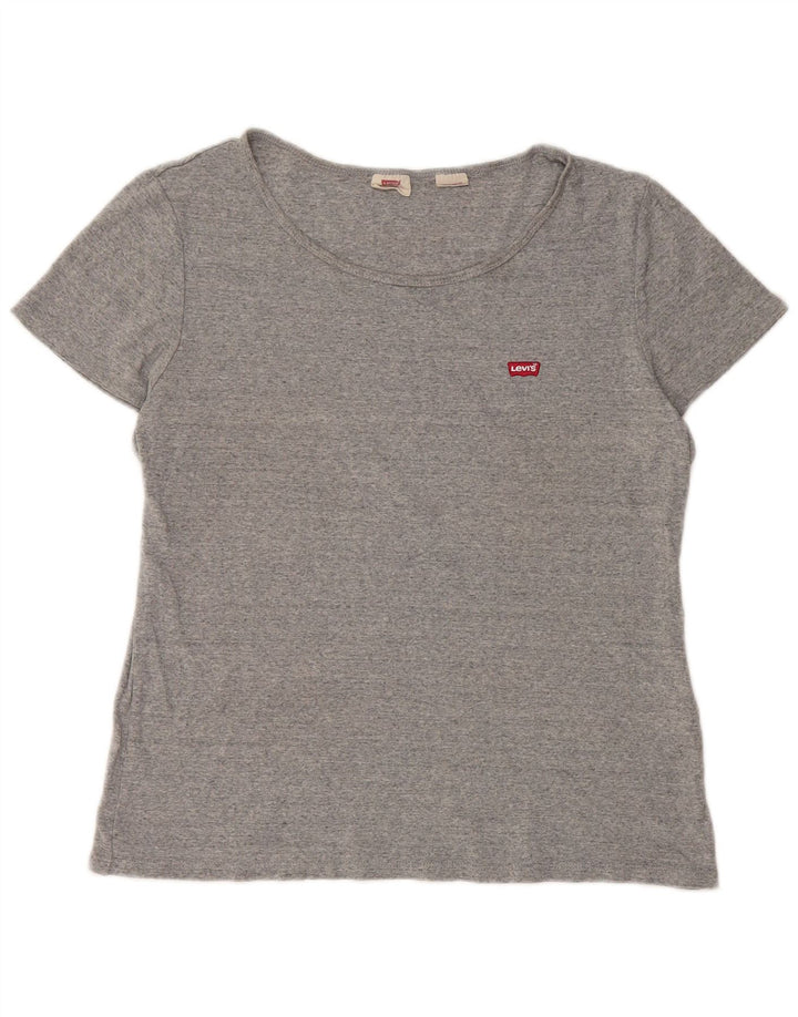 Levi's Womens Crop T-Shirt Top XL Grey Flecked Cotton
