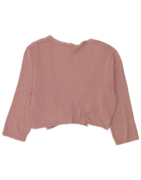 Phase Eight Womens Crop 3/4-ærmet frontslips Cardigan Top UK 10 Small Pink