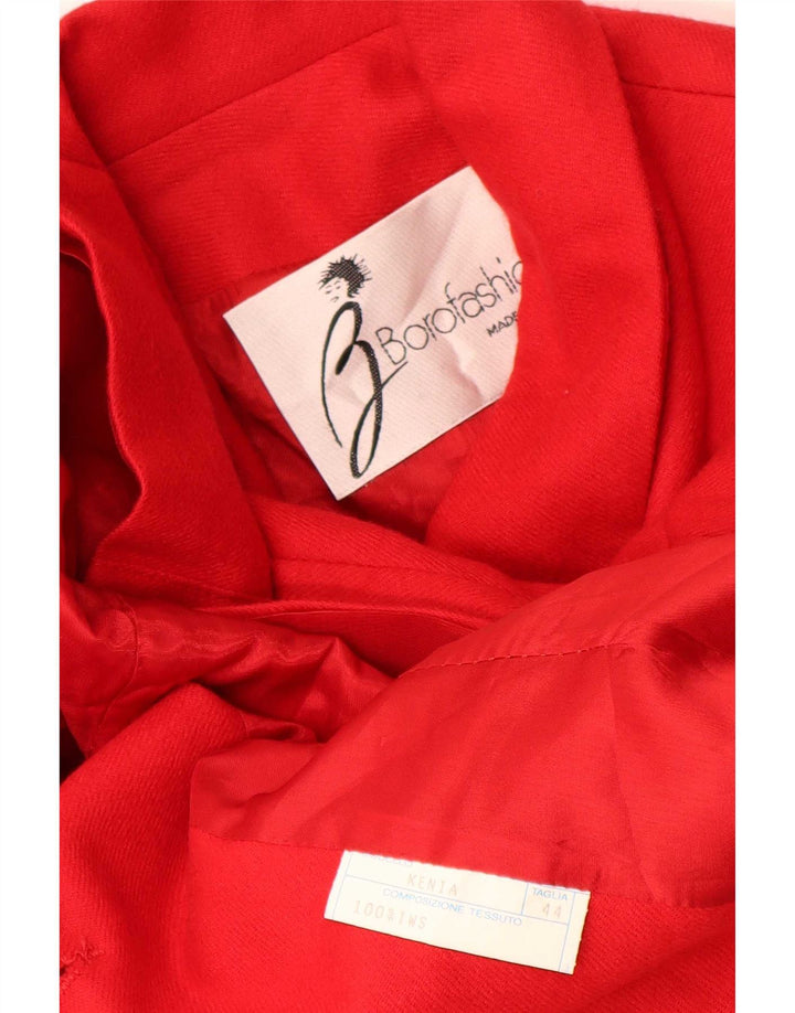 Vintage Damen 5-Knopf-Blazerjacke IT 44 Medium Red Wool Classic