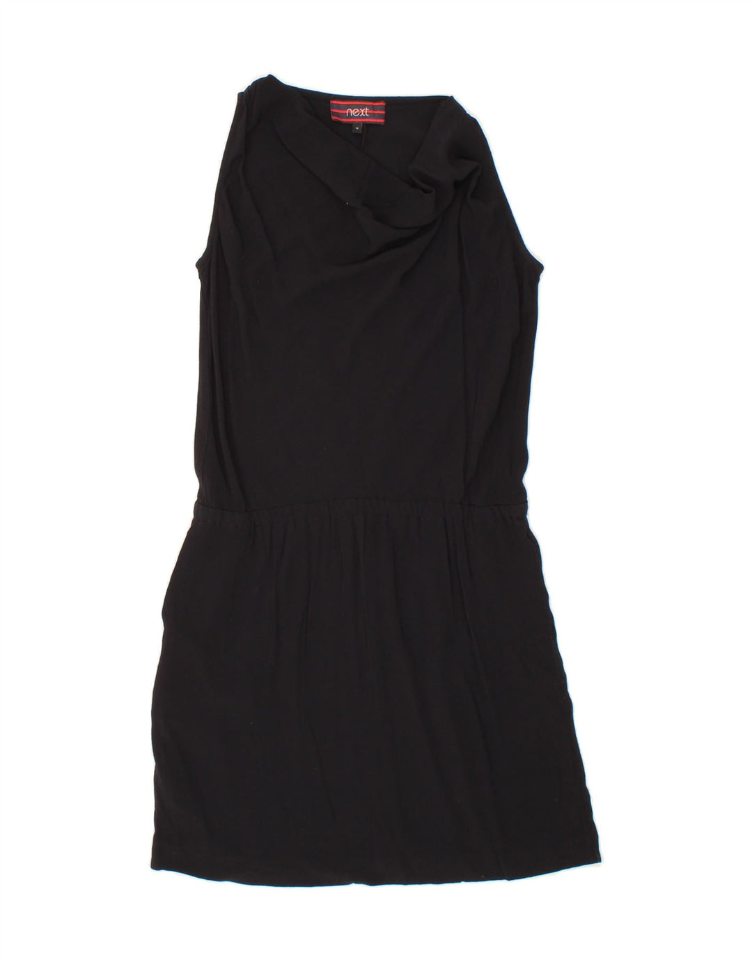 NEXT Womens Sleeveless Sheath Dress UK 12 Medium Navy Blue Viscose Vintage Next and Second-Hand Next from Messina Hembry 