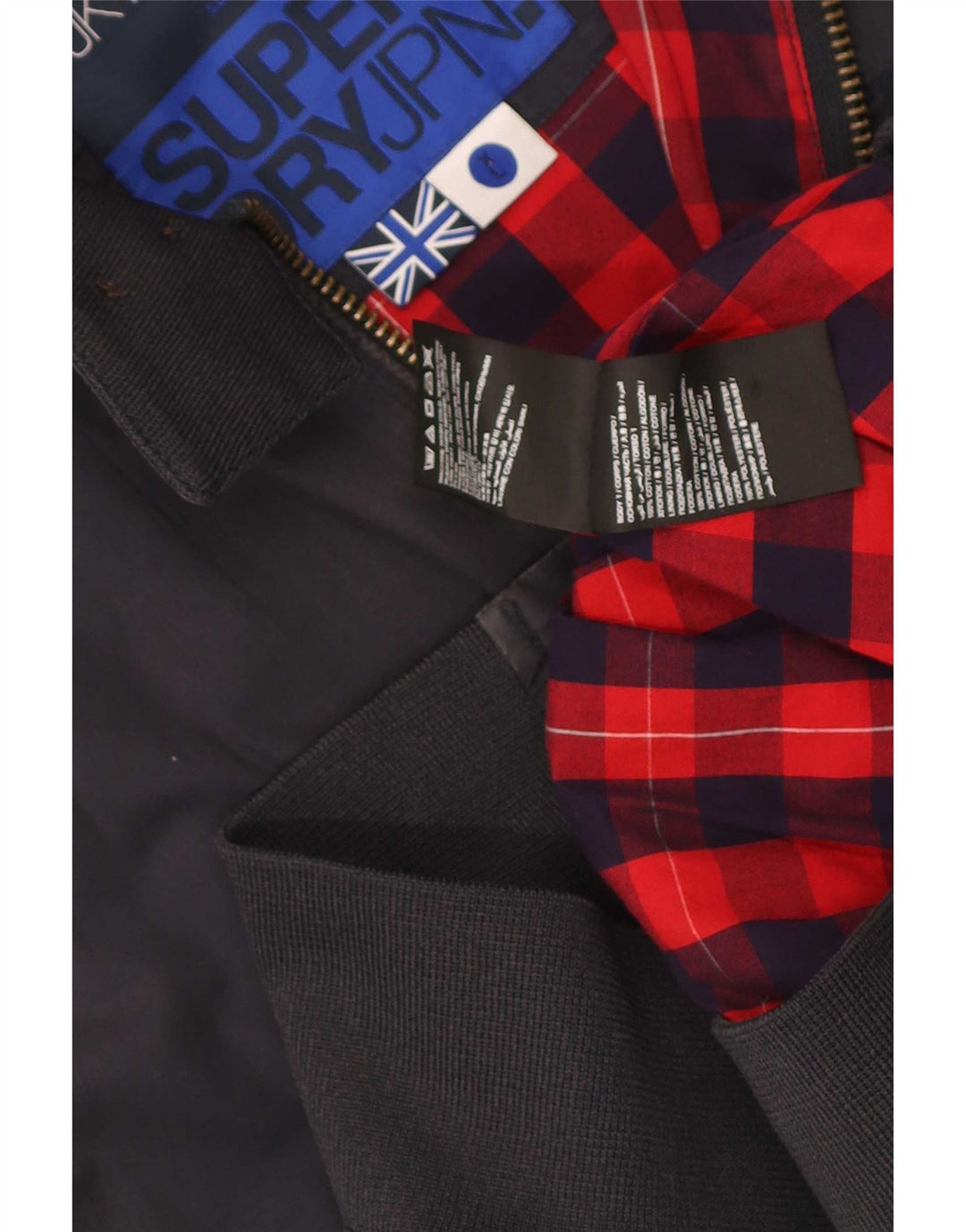 Superdry Mens Bomber Jacket UK 42 XL Navy Blue Cotton