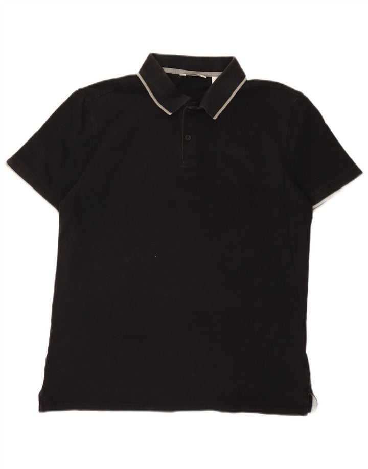 Calvin Klein Herren-Poloshirt, mittelgroß, schwarze Baumwolle