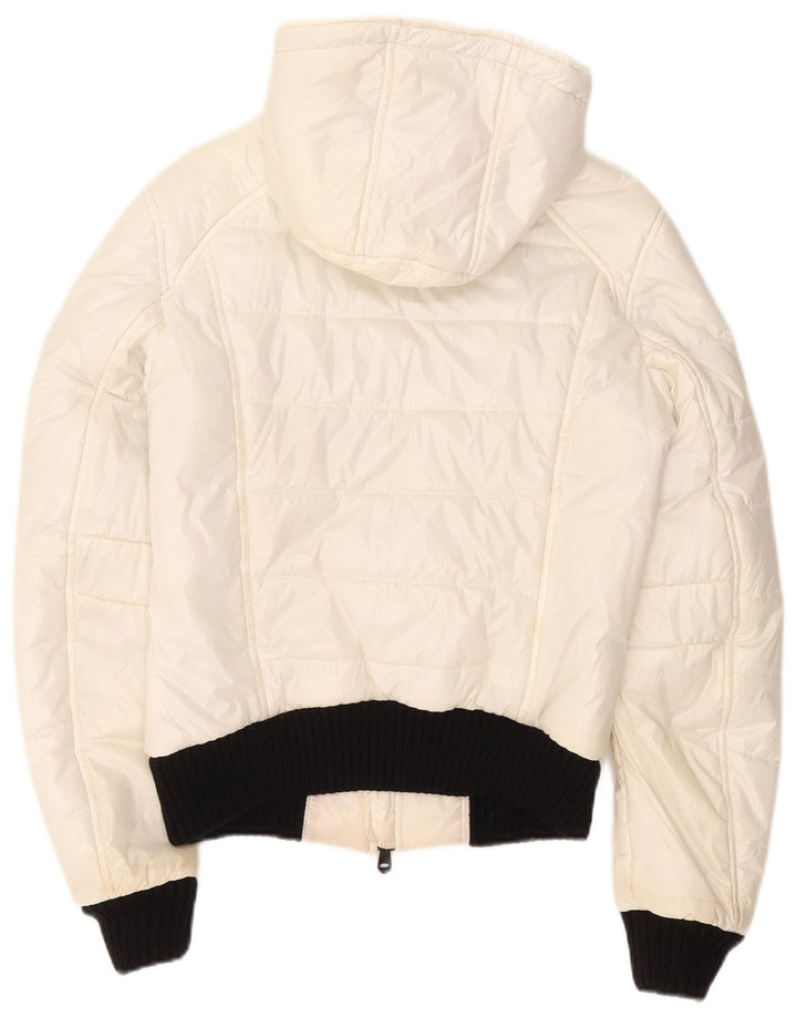 Refrigiwear Γυναικείο μπουφάν με κουκούλα Bomber padded UK 14 μεγάλο λευκό πολυεστέρα