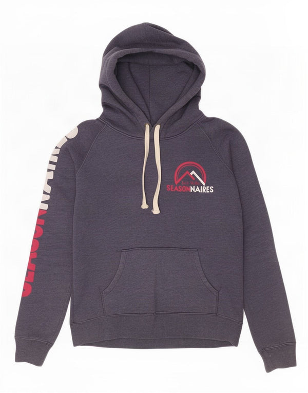 Jack Wills női grafikus kapucnis pulóver UK 12 közepes sötétkék pamut