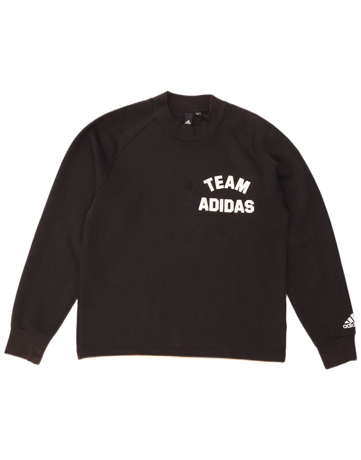 ADIDAS Mens Graphic Sweatshirt Jumper Large Black Cotton