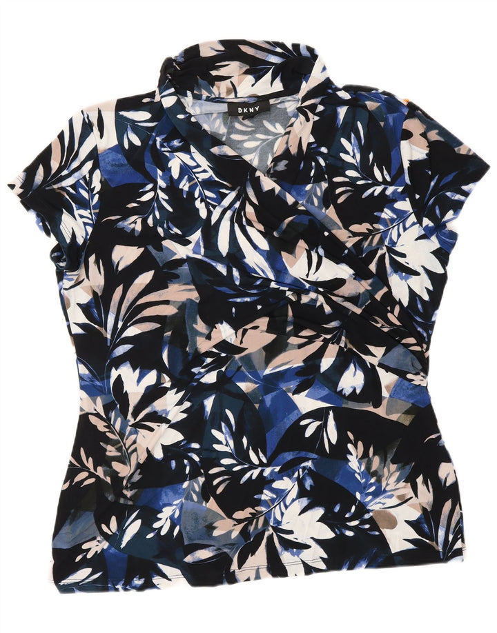 DKNY Womens Blouse Top UK 18 XL Multicoloured Floral Polyester