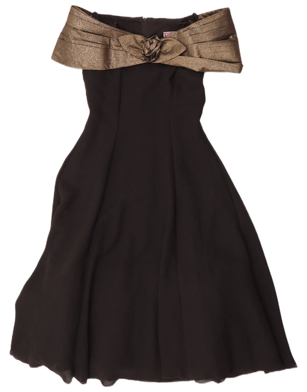 Yessica Womens Off Shoulder Dress EU 36 Small Black Colourblock Polyester