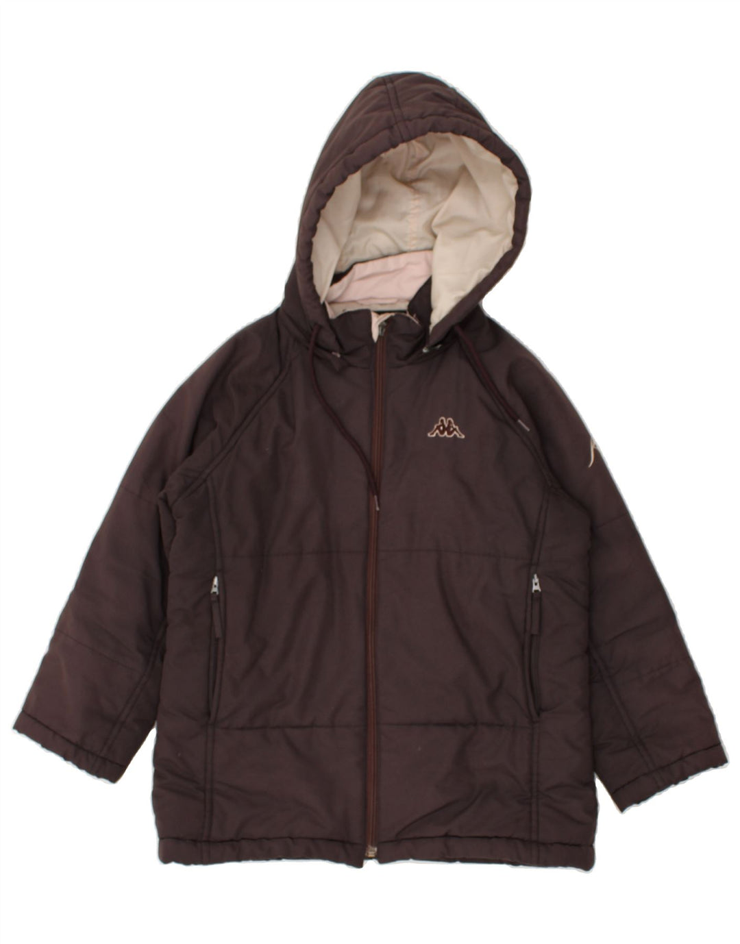 KAPPA Girls Hooded Padded Jacket 9-10 Years large Grey Polyester | Vintage Kappa | Thrift | Second-Hand Kappa | Used Clothing | Messina Hembry 