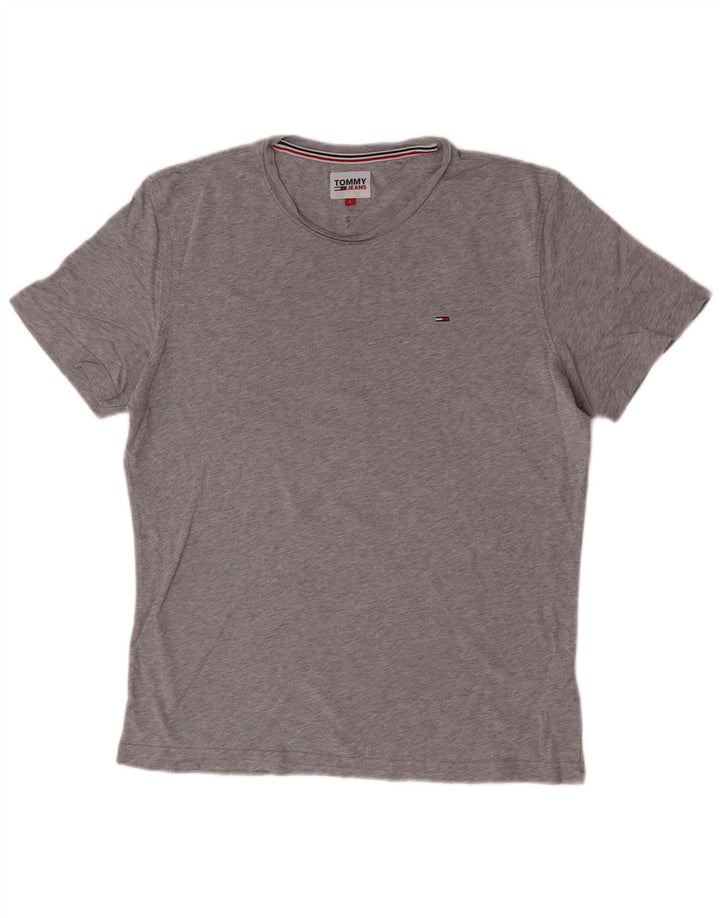 Tommy Hilfiger Mens T-Shirt Top Large Grey Cotton