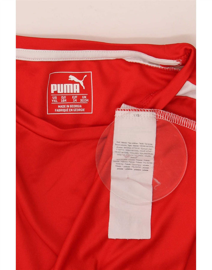 Maglietta Puma da ragazzo, 13-14 anni, in poliestere color block rosso