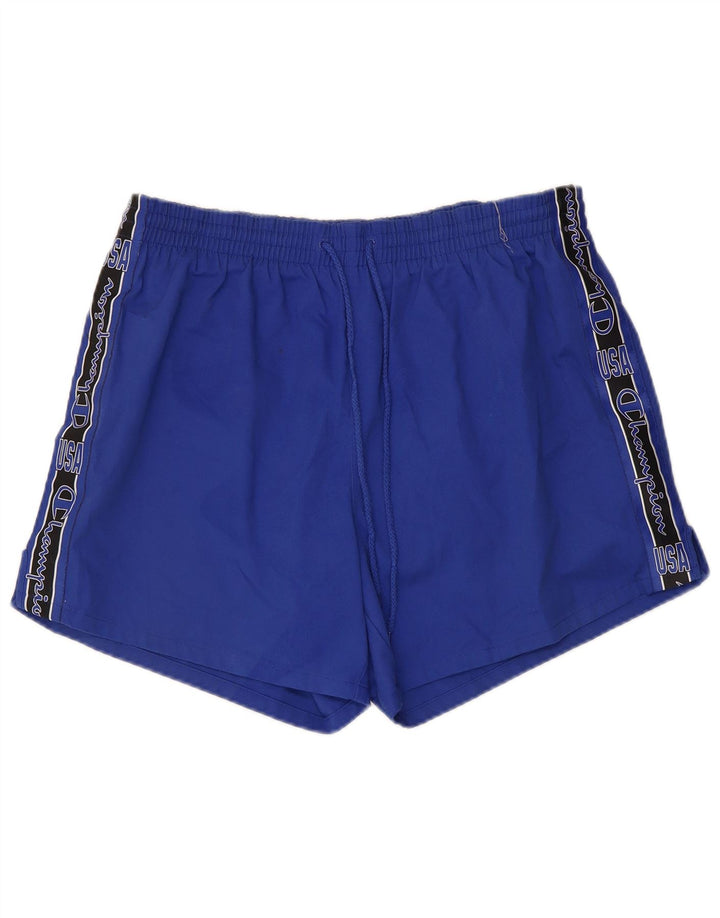 CHAMPION Pantaloncini sportivi grafici da uomo grandi in poliestere blu