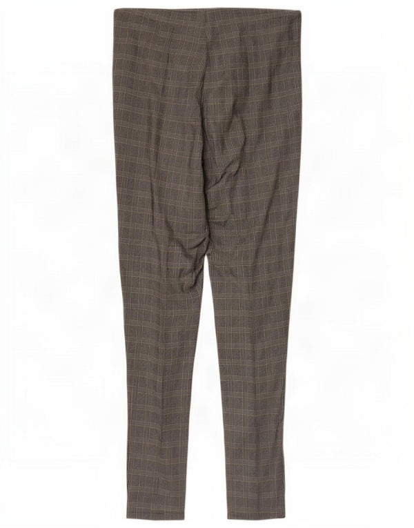 Zara Womens Skinny Casual Trousers Small W26 L26 Grey Check Viscose