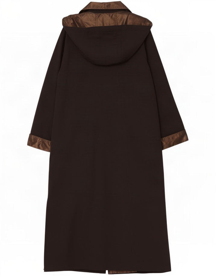 Jacques Vert Manteau surdimensionné à capuche pour femme UK 10 Small Black Colourblock