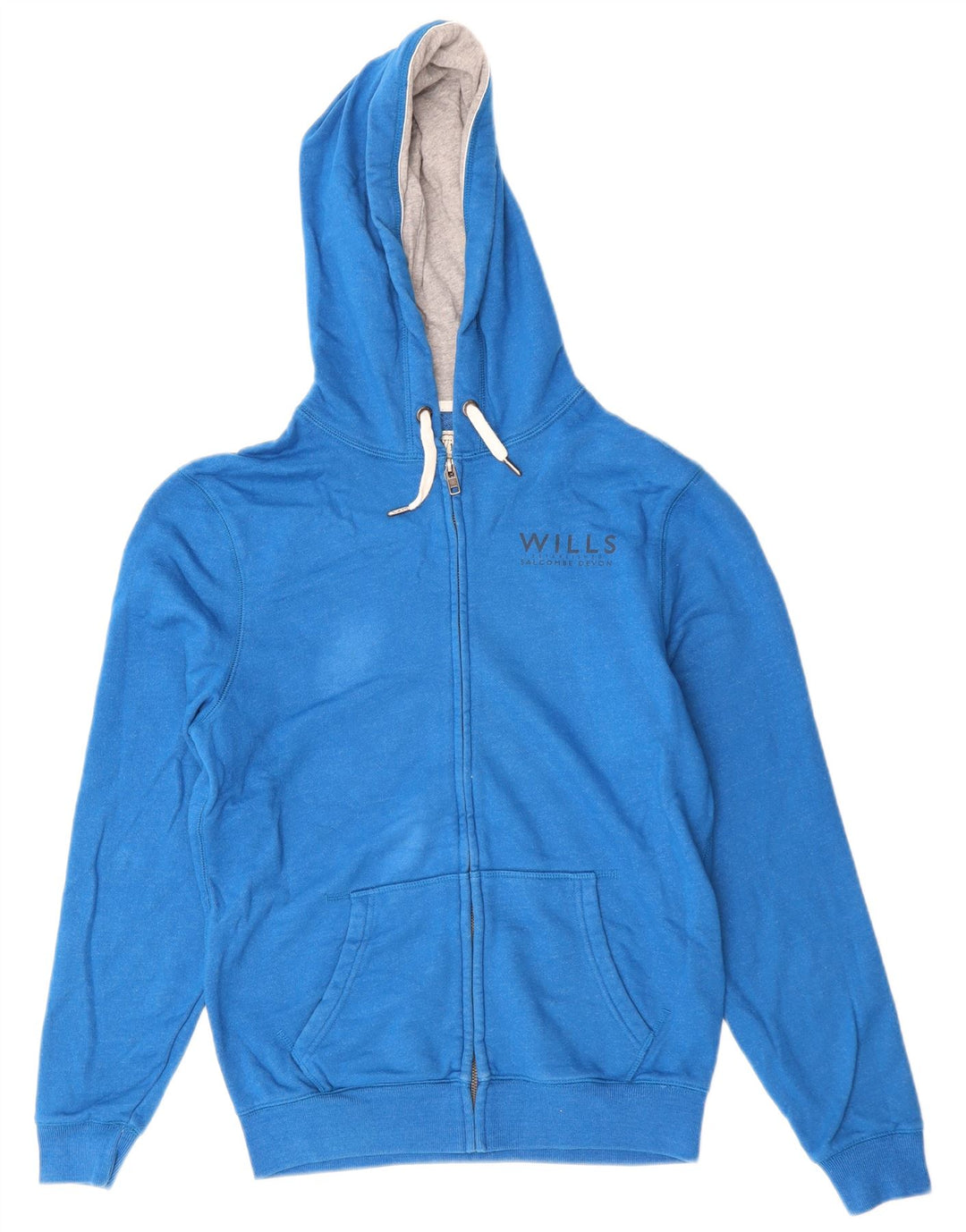 JACK WILLS Mens Salcombe Devon Classic Fit Zip Hoodie Sweater Small Blue