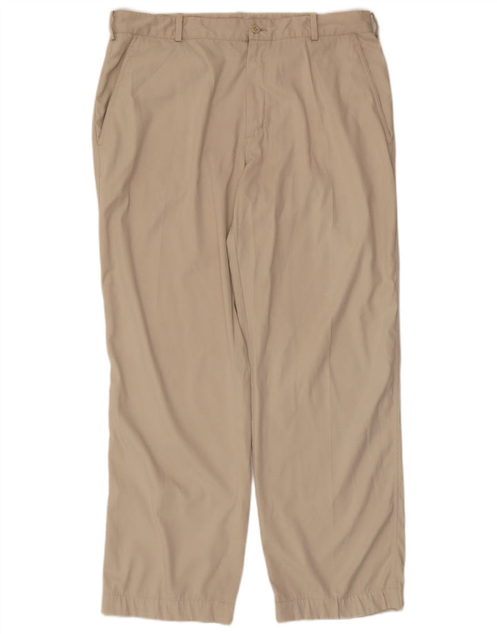 NIKE Mens Straight Chino Trousers W34 L30 Beige Polyester
