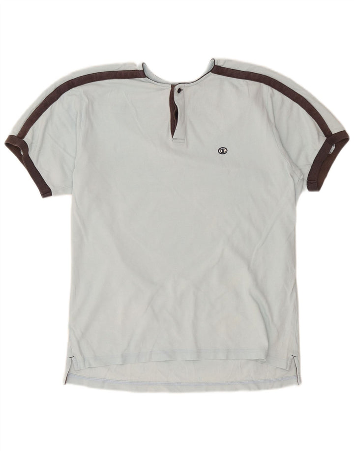 Champion Mens T-Shirt Top Large Blue Colourblock