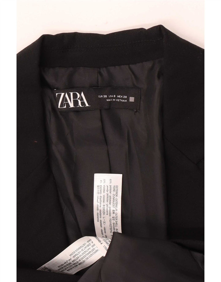 Zara Veste Blazer 1 Bouton Femme EU 38 Petit Noir Polyester