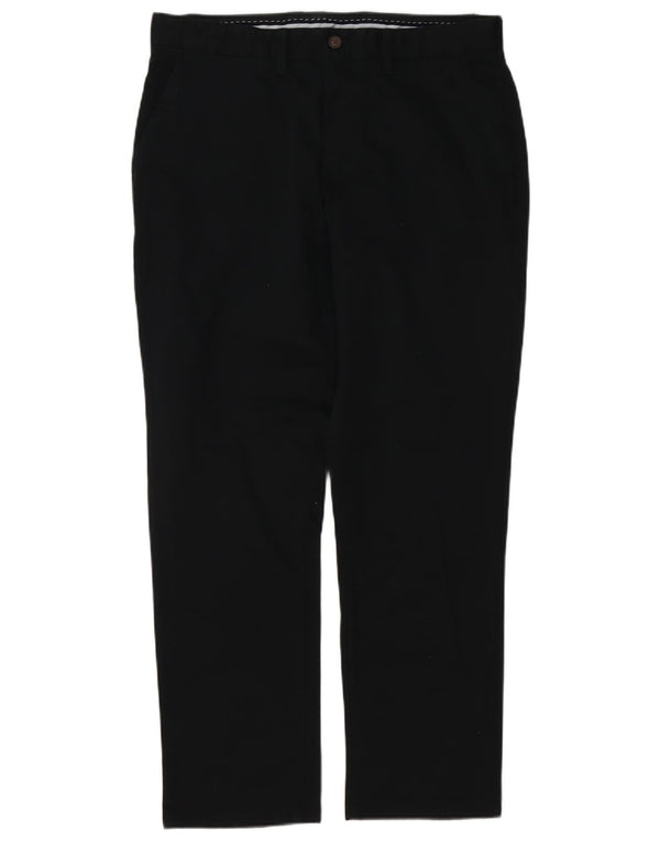 Crew Clothing Pantaloni chino dritti da uomo W34 L30 cotone nero