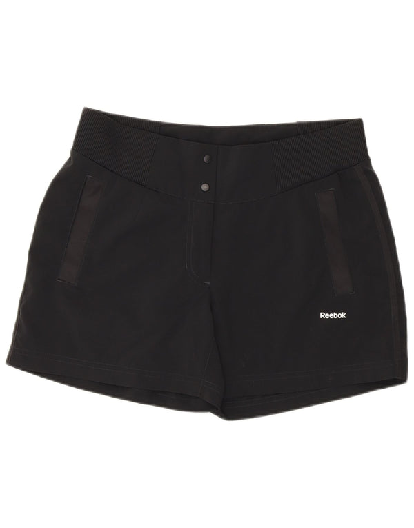 Reebok Damen Shorts UK 12 Medium W30 Schwarz Polyester