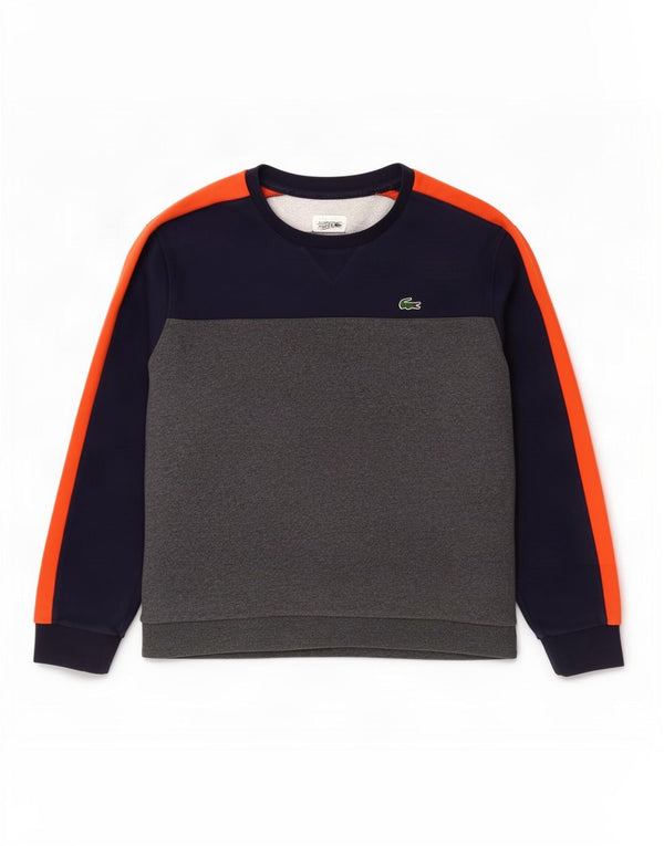 Felpa da uomo Lacoste maglione taglia 8 3XL cotone color block grigio