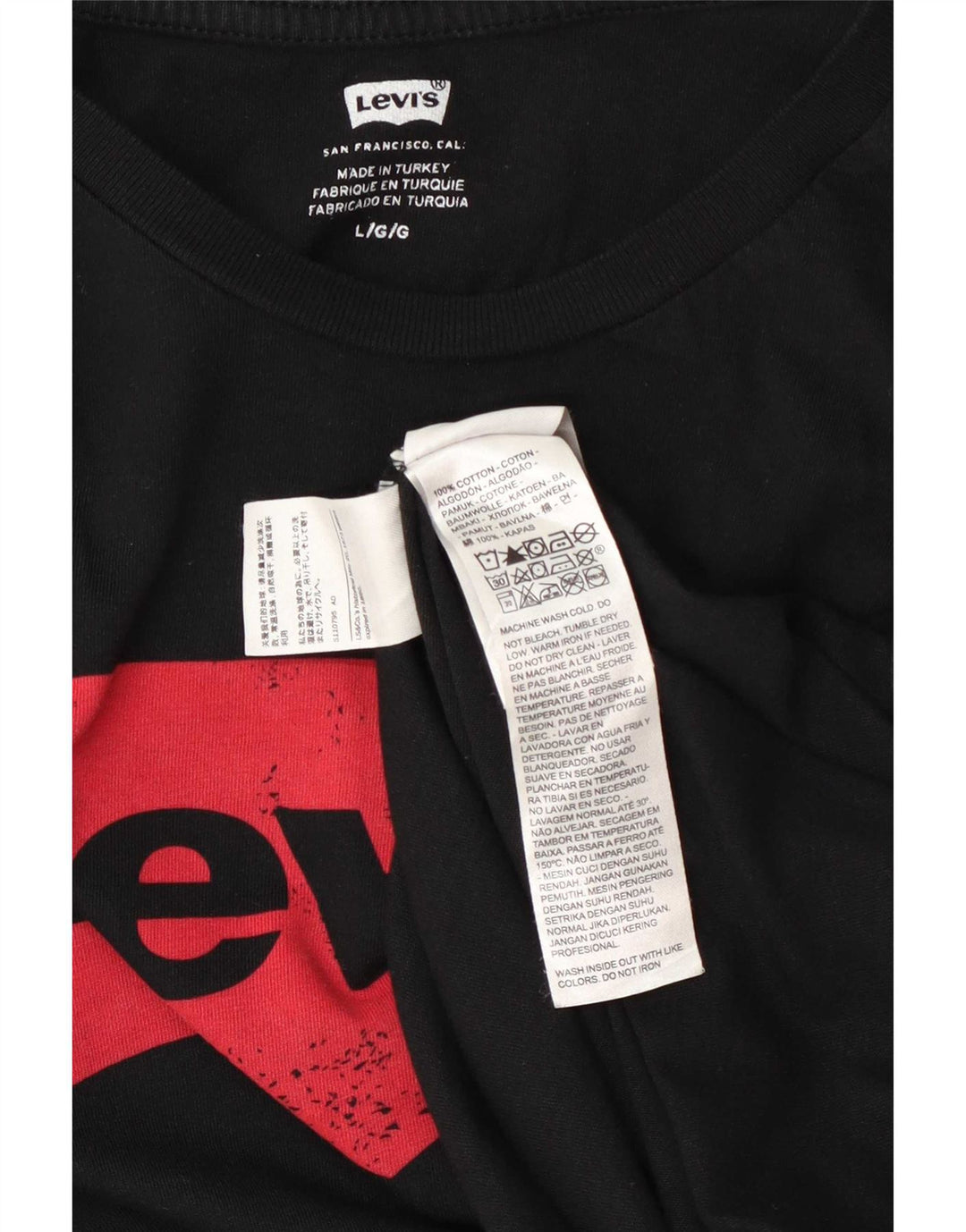 Levi's Herre grafisk T-shirt Top Stor sort bomuld