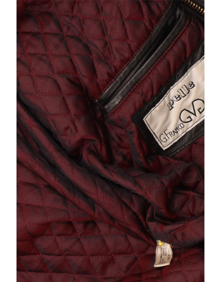 Vintage herre læderjakke IT 48 Medium Sort