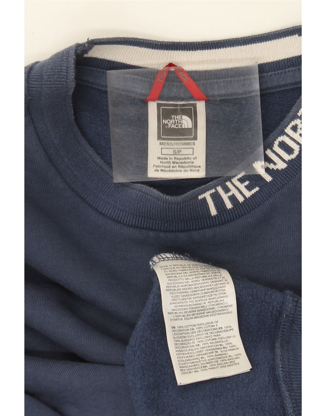 The North Face Mens Graphic Sweatshirt Jumper Small Navy Blue Cotton