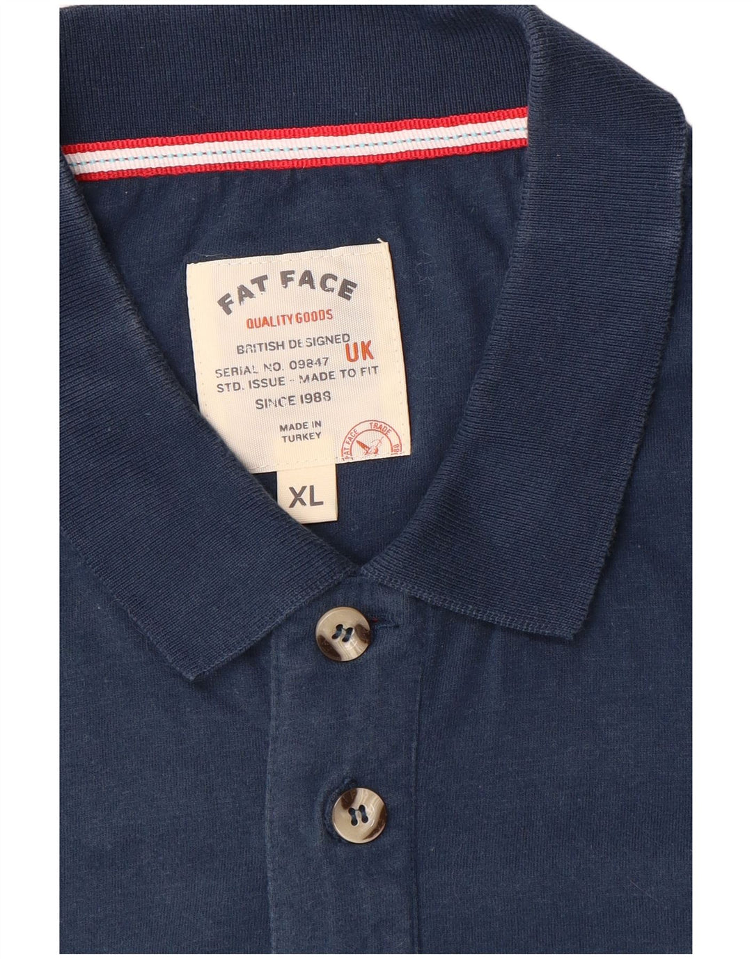 Fat Face Mens Polo Shirt XL Navy Blue Striped