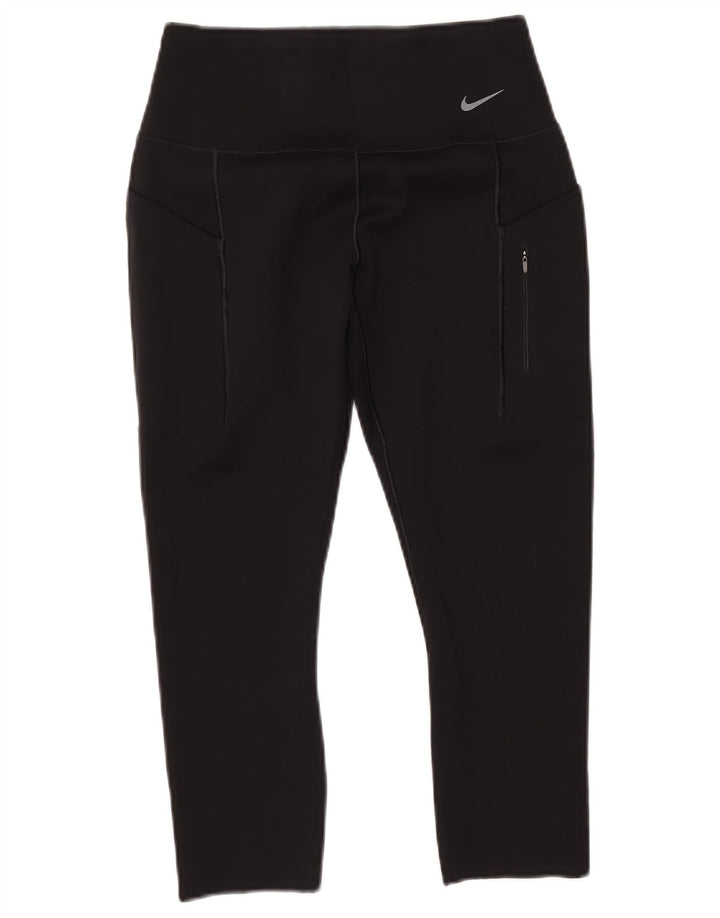 NIKE Dame Dri Fit Capri Leggings UK 12 Medium Sort