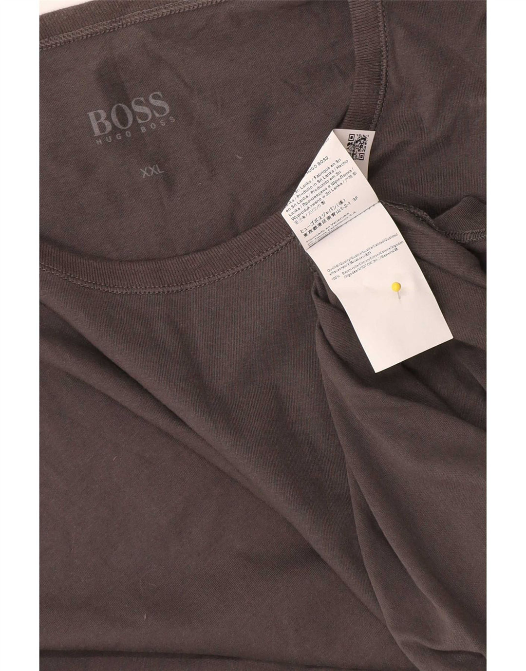 Hugo Boss Mens T-Shirt Top 2XL Grey Cotton