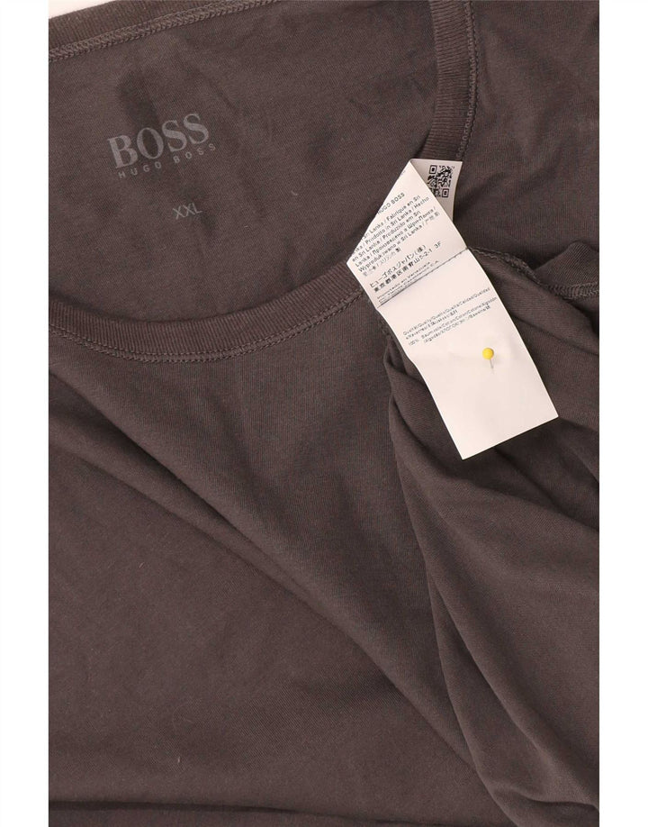 Hugo Boss Mens T-Shirt Top 2XL Grey Cotton