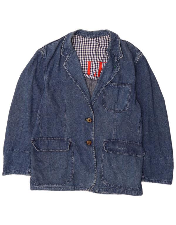 Valentino Dame Loose Fit 2 Button Denim Blazer Jacket IT 42 Medium Blue