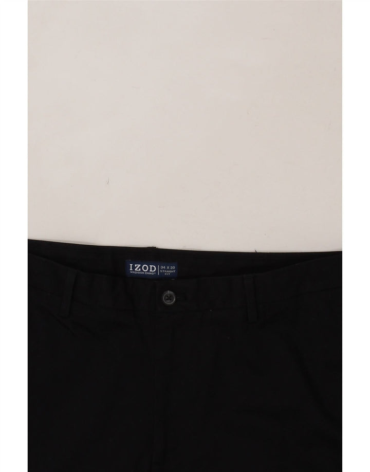IZOD Mens Straight Suit Trousers W34 L30 Navy Blue Cotton Vintage Izod and Second-Hand Izod from Messina Hembry 