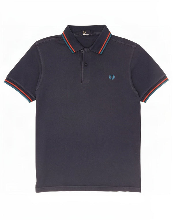 Polo da uomo Fred Perry piccola in cotone a righe blu navy