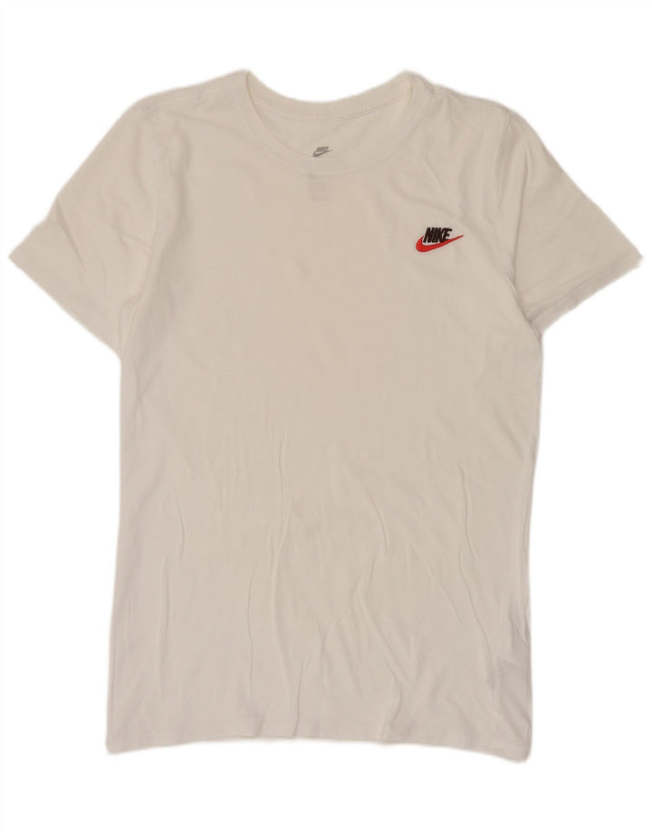 Nike Mens Camiseta Top Pequeno Algodão Branco