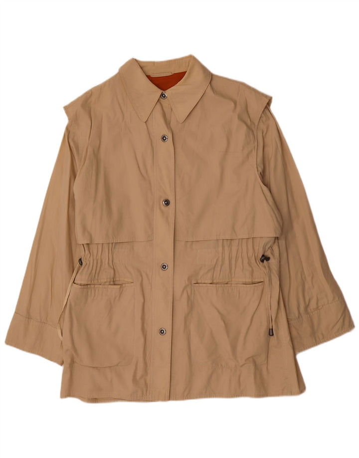 Vintage Womens Trench Coat IT 46 Large Beige Cotton