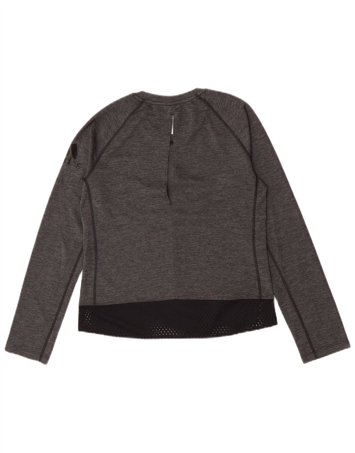 Adidas Womens Top Long Sleeve UK 4/6 XS Grey Colourblock Polyester