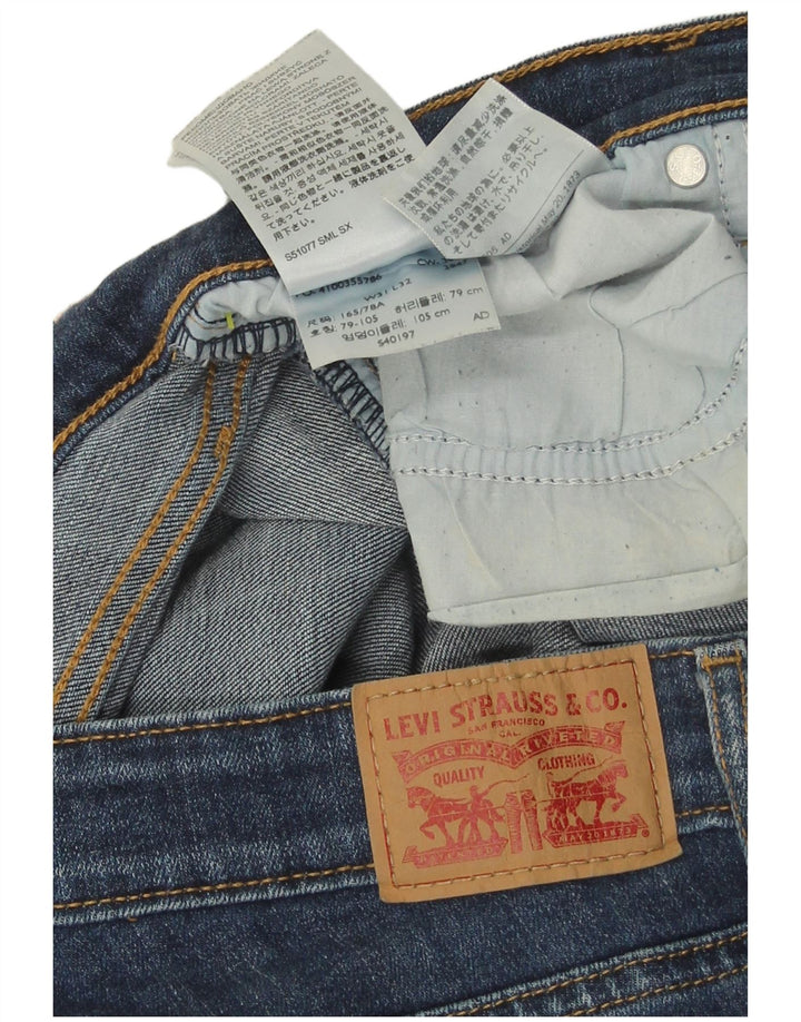 Levi's Womens 714 Straight Jeans W31 L32 Blue Cotton