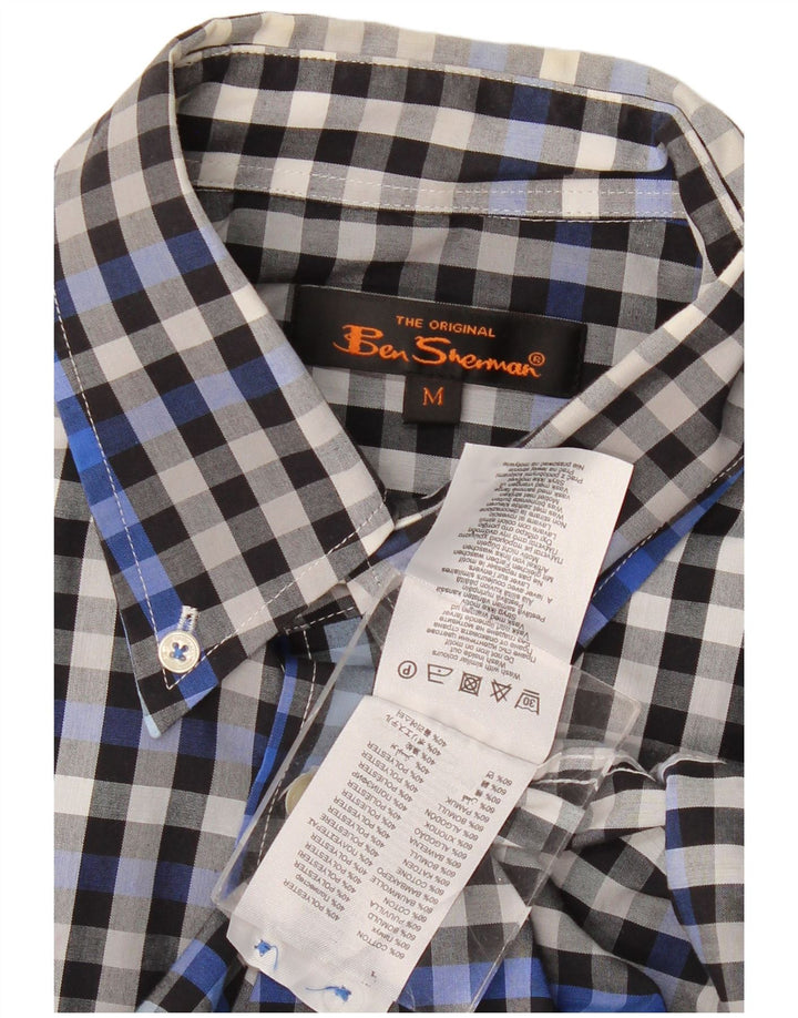 Cămașă BEN SHERMAN pentru bărbați, din bumbac vichy, albastru bleumarin mediu