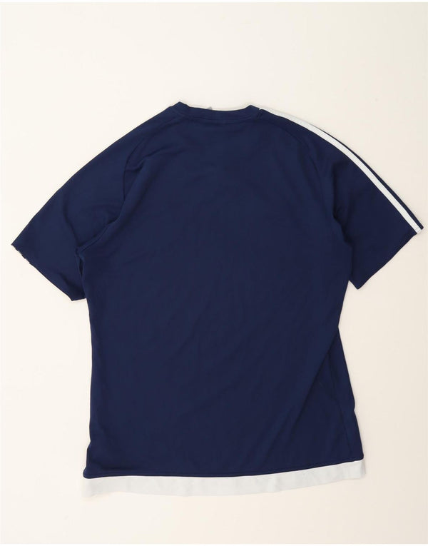 Adidas Mens Climalite T-Shirt Top Medium Navy Blue Colourblock Polyester