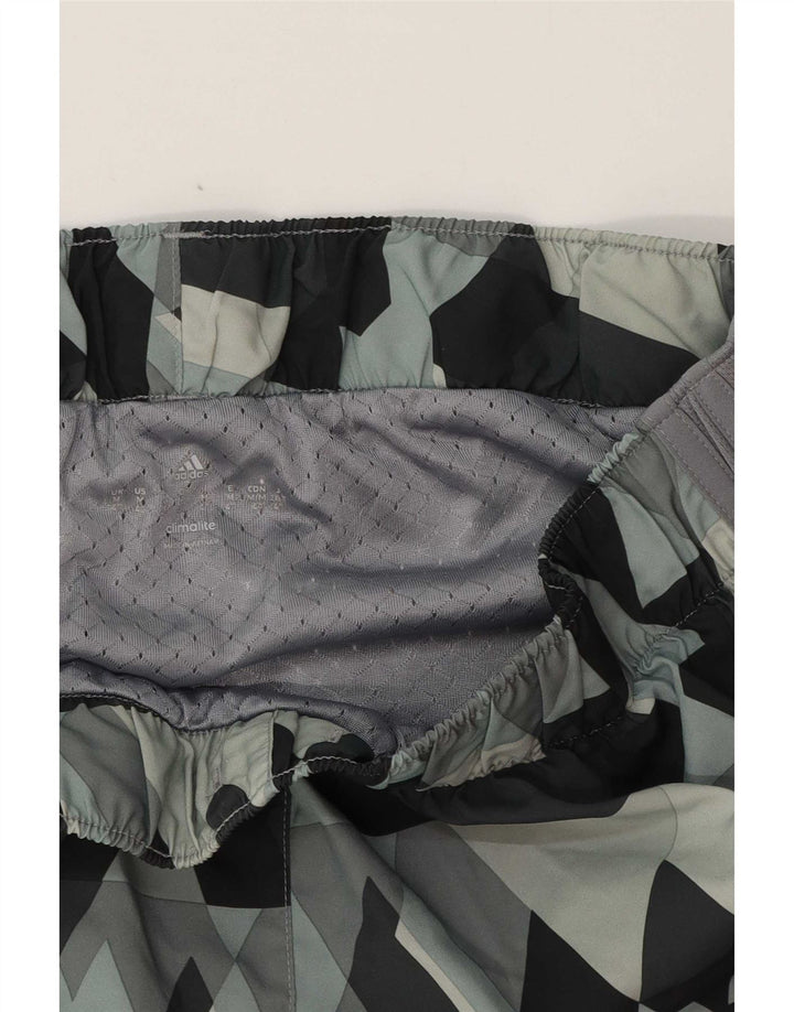 Adidas Womens Sport Shorts UK 14 Medium  Grey Geometric