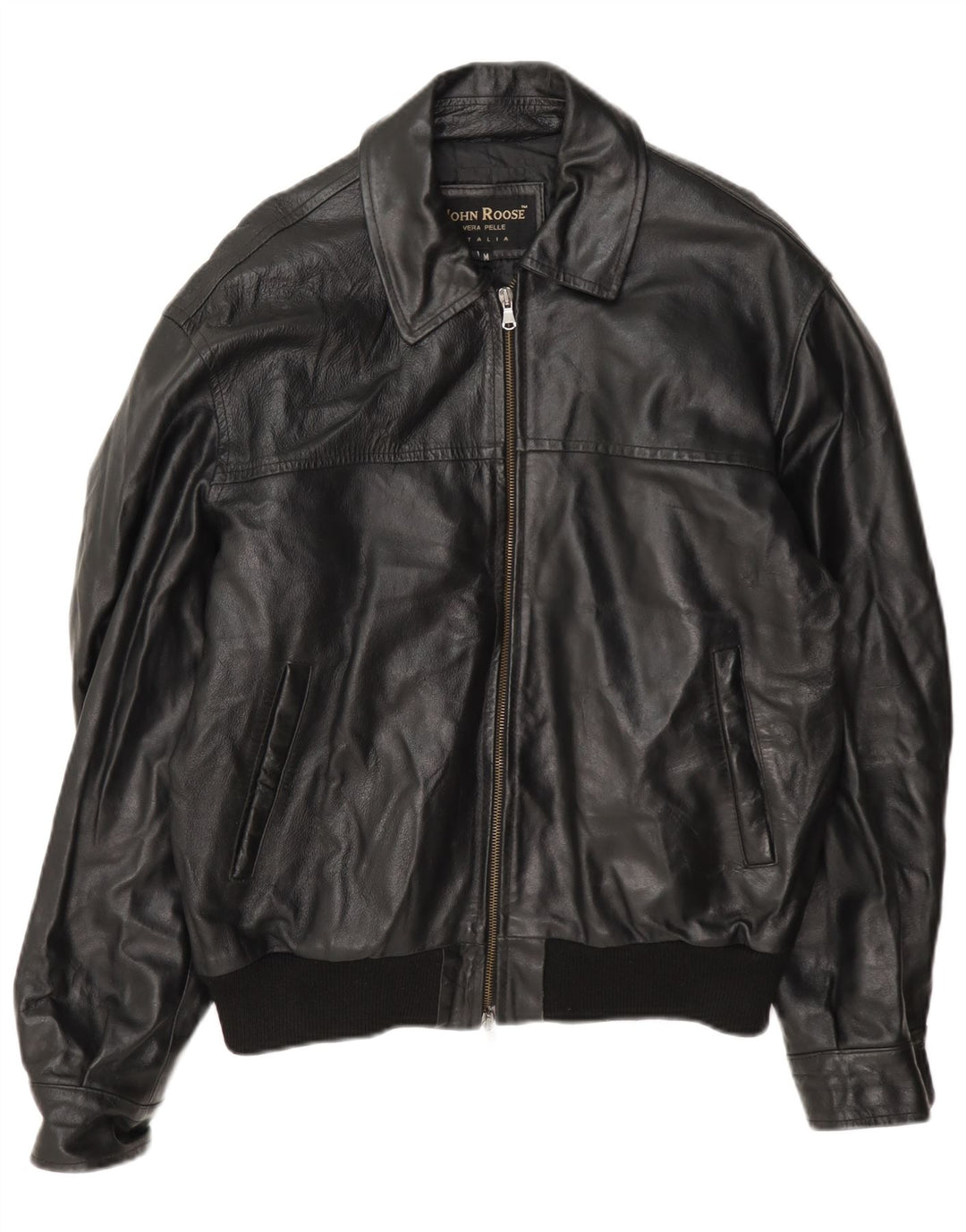 John Roose Herren Lederjacke UK 38 Medium Schwarz