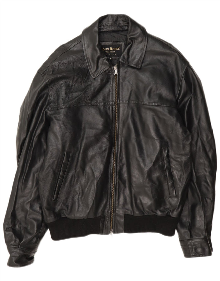 John Roose Herren Lederjacke UK 38 Medium Schwarz