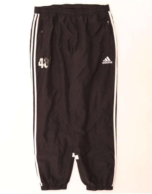 Adidas Mens Tracksuit Trousers Joggers XL Black Colourblock Polyester