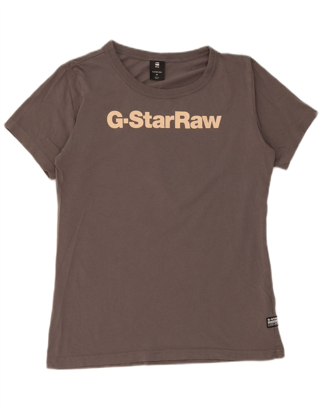 G-Star Womens Graphic T-Shirt Top UK 12 Medium Grey Cotton