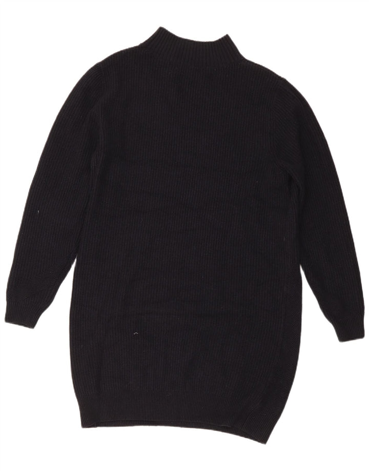 Marks & Spencer Womens Long Sleeve Jumper Dress UK 16 Large Black Polyester