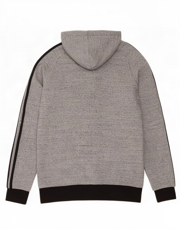 Adidas Jungen-Kapuzenpullover mit Reißverschluss, 15–16 Jahre, grau gefleckte Baumwolle